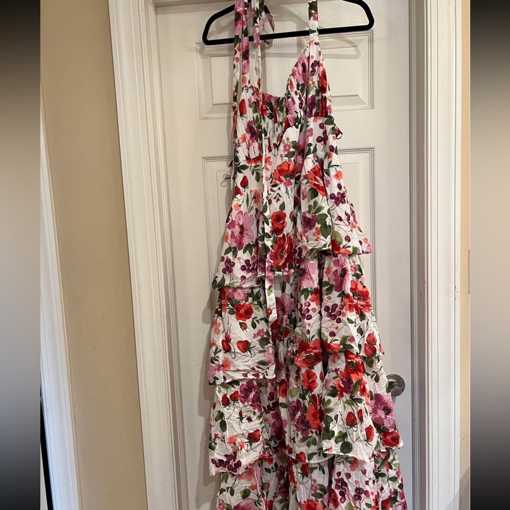 Abercrombie and fitch floral tiered maxi